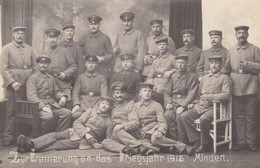 Militaria Carte Photo Foto Karte Minden Soldaten WW1 WK1 - Minden