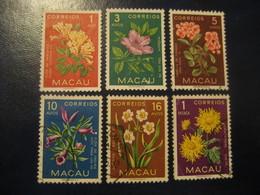 MACAU 1953 Flowers Fleurs Yvert 363/7 + 370 Macao Portugal China Area - Used Stamps