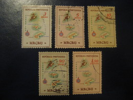 MACAU 1956 Map Carte Du Territoire Yvert 376/8 + 381/2 Macao Portugal China Area - Used Stamps