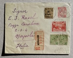 Raccomandata Da Monaco Per Napoli - Amb. Genova Ventimiglia, Torino - 18/04/1923 - Lettres & Documents