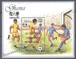 Ghana 1989 Yvert BF 138, Football World Cup, Overprinted Winners - Miniature Sheet - MNH - Ghana (1957-...)