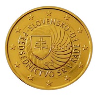 SLOVAQUIE 2016 - 2 EUROS COMMEMORATIVE - PRESIDENCE EUROPEENNE -  PLAQUE OR - Slowakije