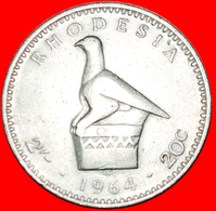 + SOUTH AFRICA : RHODESIA ★ 2 SHILLINGS  20 CENTS 1964 BIRD! LOW START ★ NO RESERVE! - Rhodesien