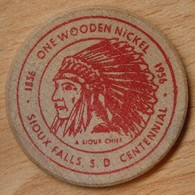 USA SIOUX FALLS One Wooden Nickel 1956 5 Cent - Professionali/Di Società