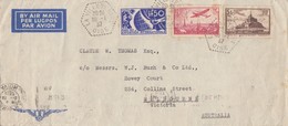LETTRE 1937. PAR AVION. LA VILLETERTRE OISE. 9F POUR MELBOURNE AUSTRALIE - 1927-1959 Lettres & Documents