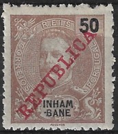 Inhambane – 1911 King Carlos Overprinted REPUBLICA 50 Réis Mint Stamp - Inhambane