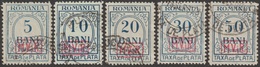 Roumanie 1918 Michel Taxe 1 à 5 Occupation Allemande Taxe Surchargés Oblitérés. Cote 45 €. - Occupazione