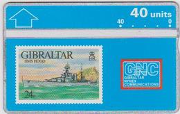 #03 - GIBRALTAR-05 - HMS HOOD - STAMP - 306A - Gibilterra