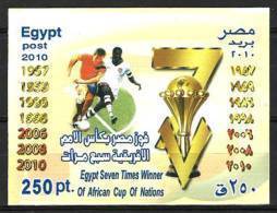 Egypt - 2010 - ( Sports - Egypt Winner Of Can 2010, Angola ) - S/S - MNH (**) - Unused Stamps