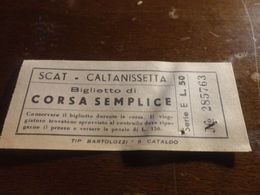 BIGLIETTO AUTOBUS SCAT CORSA SEMPLICE- CALTANISSETTA-LIRE 50 - Europa