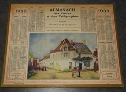 CALENDRIER ALMANACH DES POSTES ET TELEGRAPHES ANNEE 1933, VIEILLES MAISONS A SAILLE PRES GUERANDE, OBERTHUR, ARDENNES - Tamaño Grande : 1921-40