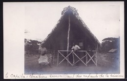 CARTE PHOTO ARGENTIQUE CONGO MAYOMBE *  CHRETIEN SURVEILLANT ENFANTS A LA MISSION DE PERE DESIREE JOSEPH * Carte Vierge - Africa