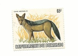 RARE BURUNDI 1983 65F CANIS MESOMELAS WILD DOG JACKAL - LIGHT USED PERFECT WITHOUT WWF LOGO SCOTT 598 HIGH CATALOG VALUE - Usados