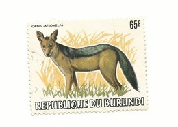 RARE BURUNDI 1983 65F CANIS MESOMELAS WILD DOG JACKAL - LIGHT USED PERFECT WITHOUT WWF LOGO SCOTT 598 HIGH CATALOG VALUE - Gebruikt