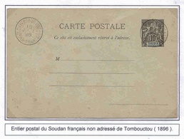 Soudan Entier Carte Postale Groupe Tombouctou 1896 CTO Lettre Stationary Ganzsache - Storia Postale