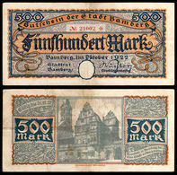 Billet ALLEMAGNE BAMBERG 500 MARK - 1922 - Non Classificati