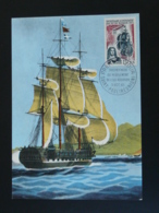 Carte Maximum Card Bateau Ship Tricentenaire Peuplement Ile Bourbon Peinture Decaris Réunion CFA 1965 - Barche