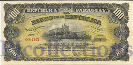 PARAGUAY 100 PESOS ORO 1907 PICK 159 UNC LOW SERIAL 00041** - Paraguay