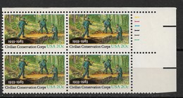 US 1983 Civilian Conservation Corp, Block Sc # 2037, VF MNH** - Números De Placas