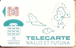 < WF1 ¤ Cartes Des Iles - Bleu-vert - SC4ab Ø7 - TTBE - Wallis Y Futuna