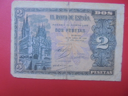 ESPAGNE 2 PESETAS 1938 CIRCULER (B.10) - 1-2 Peseten