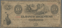 Argentina / Argentinien: 10 Pesos 1866 P.S1527 (VG) And 10 Centavos 1884 P.6 (F+). (2 Pcs.) - Argentine