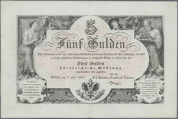 Austria / Österreich: K.u.K. Staats-Central-Casse 5 Gulden 1866 With Red Block Number, P.A151b, Stil - Oesterreich
