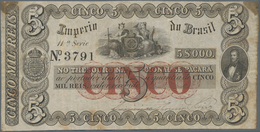 Brazil / Brasilien: Imperio Do Brasil 5 Mil Reis ND(1860), P.A237, Very Nice And Original Shape, Tra - Brasile