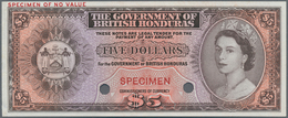 British Honduras: The Government Of British Honduras 5 Dollars 1953-73 Color Trial SPECIMEN In Red-b - Honduras