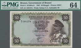 Brunei: Government Of Brunei 50 Ringgit 1967, P.4 In Perfect Condition, PMG Graded 64 Choice Uncircu - Brunei