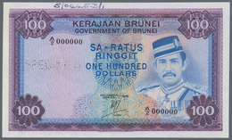 Brunei: Government Of Brunei 100 Ringgit 1976 SPECIMEN, P.10as With Perforation "Specimen" And Seria - Brunei