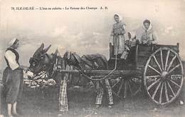 Ile De Ré.    17          Femmes En Charrette De Retour Des Champs Ane En Culotte            (voir Scan) - Ile De Ré