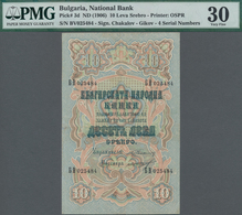 Bulgaria / Bulgarien: National Bank Of Bulgaria 10 Leva Srebro ND(1906) With Blue Signatures: Chakal - Bulgarie