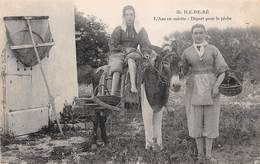 Ile De Ré.    17          Femmes Départ Pour La Pêche A La Crevette .Ane En Culotte            (voir Scan) - Ile De Ré