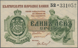 Bulgaria / Bulgarien: 1 Lev Srebro ND(1920), P.30, Very Soft Vertical Bend At Center, Otherwise Perf - Bulgarije