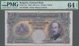 Bulgaria / Bulgarien: National Bank Of Bulgaria 250 Leva 1929, P.51a, Great Original Shape And PMG G - Bulgarien