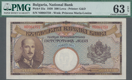 Bulgaria / Bulgarien: National Bank Of Bulgaria 500 Leva 1938, P.55a, PMG Graded 63 Choice Uncircula - Bulgarije