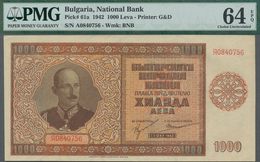 Bulgaria / Bulgarien: National Bank Of Bulgaria 1000 Leva 1942, P.61a, PMG Graded 64 Choice Uncircul - Bulgarie