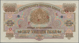 Bulgaria / Bulgarien: 5000 Leva 1945 SPECIMEN, P.73s, Almost Perfect Condition With A Soft Vertical - Bulgarije