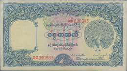 Burma / Myanmar / Birma: Government Of The Union Of Burma 10 Rupees ND(1949), P.36, Great Original S - Myanmar