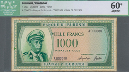 Burundi: Banque Du Burundi Uniface Composite Design Essay For Front And Reverse Of A 1000 Francs Not - Burundi