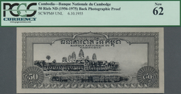 Cambodia / Kambodscha: Banque Nationale Du Cambodge Photographic Proof Of Front And Reverse With An - Cambogia