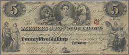 Canada: The Farmers Joint Stock Bank In Toronto, Pair With 25 Shillings And 5 Dollars 1849, P.NL, St - Canada