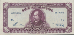 Chile: Banco Central De Chile 10.000 Pesos ND(1947-59), P.118, Tiny Dint At Upper Left, Otherwise Pe - Cile