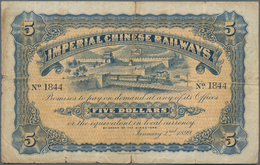China: Imperial Chinese Railways 5 Dollars 1899, P.A60, Still Nice With Small Border Tears And Light - China