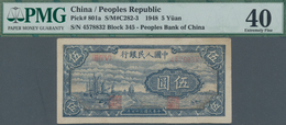 China: Peoples Bank Of China 5 Yuan 1948, P.801a, Great Condition With A Few Minor Spots, PMG Graded - Chine