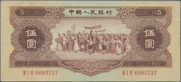 China: Peoples Republic Of China 5 Yuan 1956, P.872, Stronger Vertical Fold At Center And A Few Mino - China