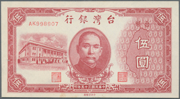 China: Bank Of Taiwan Set With 4 Banknotes 5, 10, 100 And 500 Yuan Year 35 After 1911 (Proclamation - China