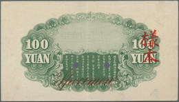 China: Central Bank Of Manchukuo 100 Yuan ND(1933) Reverse SPECIMEN, P.J128s With Specimen Number 25 - China