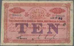 China: Chartered Bank Of India, Australia & China 10 Dollars June 10th 1913, P.35, Highly Rare Note - Cina